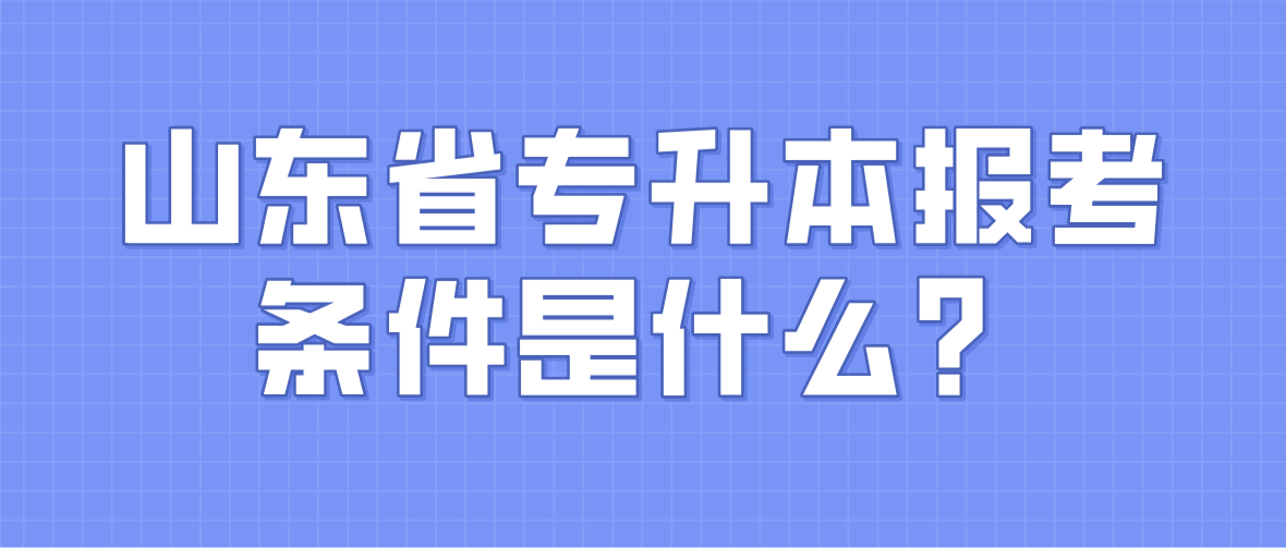 山东省专升本报考条件是什么？(图1)