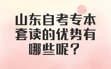 山东自考专本套读的优势有哪些呢?