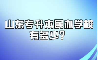 山东统招专升本民办学校有多少？