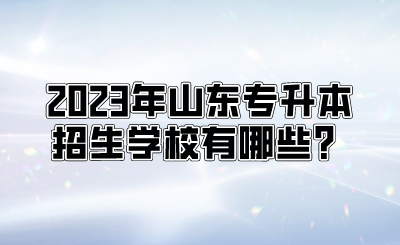 2023年山东统招专升本招生学校有哪些？