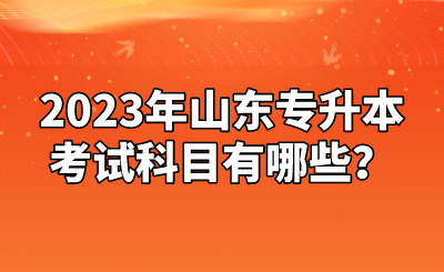 2023年山东统招专升本考试科目有哪些？