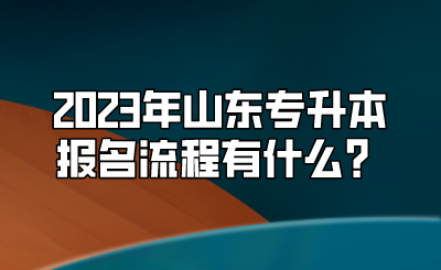 2023年山东统招专升本报名流程有什么？