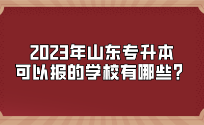 2023年山东统招专升本可以报的学校有哪些？(图1)