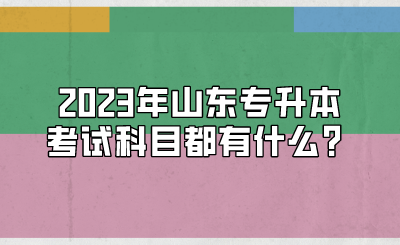 2023年山东统招专升本考试科目都有什么？