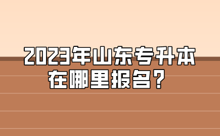 2023年山东统招专升本在哪里报名？