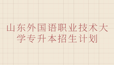 20221年山东统招专升本学校（山东外国语职业技术大学）招生计划(图1)