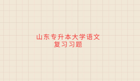 2021年山东统招专升本大学语文复习习题