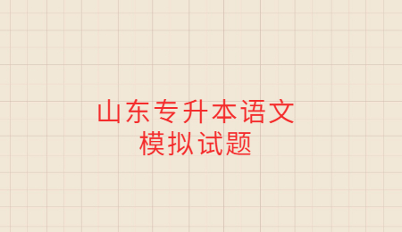 2022年山东统招专升本语文模拟试题