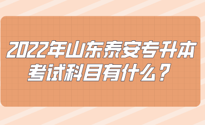 2022年山东泰安专升本考试科目有什么？