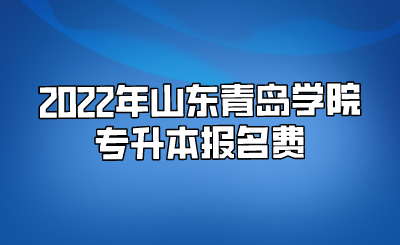 2022年山东青岛学院专升本报名费