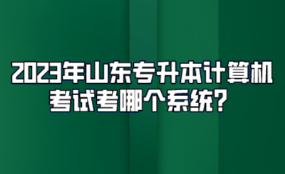 2023年山东统招专升本计算机考试考哪个系统？