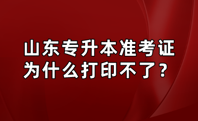 山东统招专升本准考证为什么打印不了？