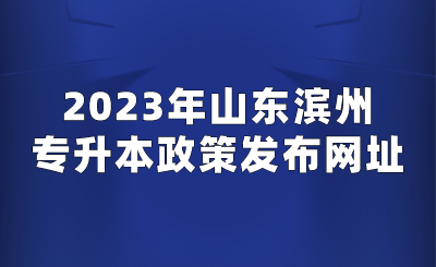 2023年山东滨州专升本政策发布网址(图1)
