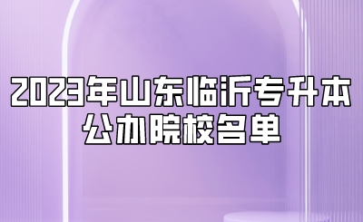 2023年山东临沂专升本公办院校名单