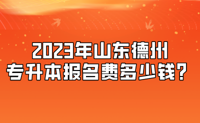 2023年山东德州专升本报名费多少钱？