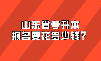 山东省专升本报名要花多少钱？