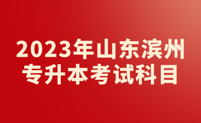 2023年山东滨州专升本考试科目