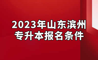 2023年山东滨州专升本报名条件(图1)