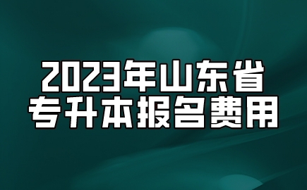 2023年山东省专升本报名费用