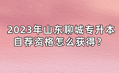 2023年山东聊城专升本自荐资格怎么获得？