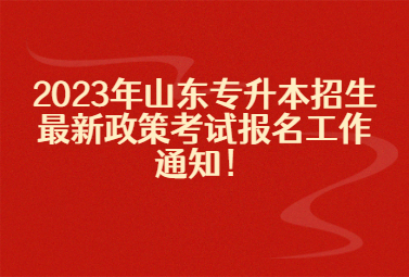 2023年山东统招专升本招生政策考试报名工作最新通知！(图1)