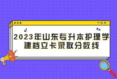 2023年山东统招专升本护理学建档立卡录取分数线